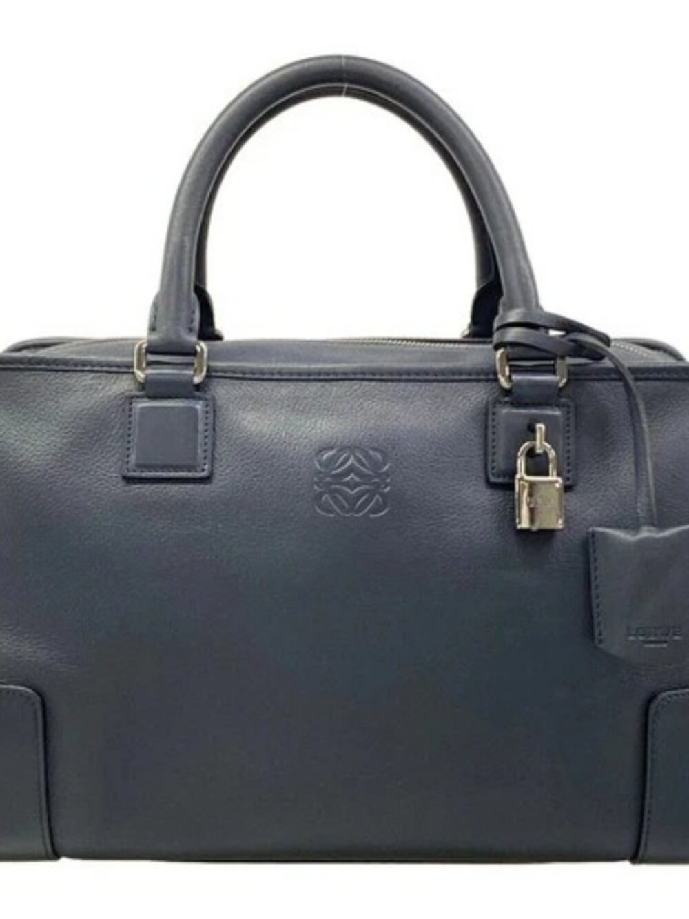LOEWE Amazona 36 Dark Navy Leather Handbag